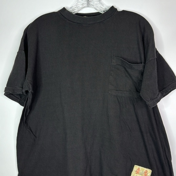 Vintage Jeantonic Black Pocket Short Sleeve Tshirt 80s Large - Picture 2 of 8